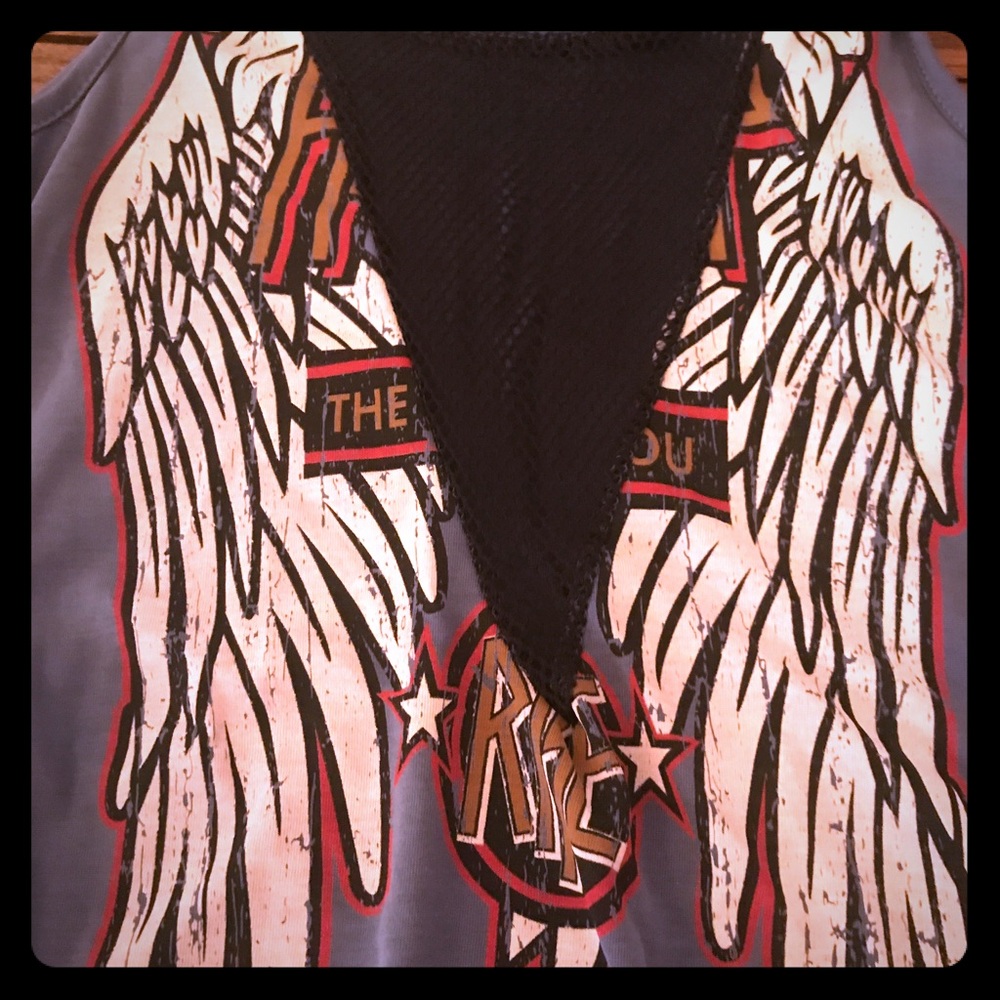 Winged and ruffled tank